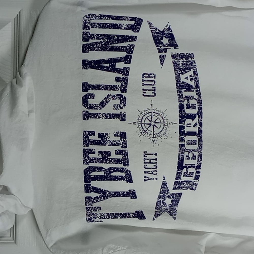 Art On T's White Full Zip Hooded Shacket Tybee Island Yacht Club  Size Medium - Picture 4 of 13